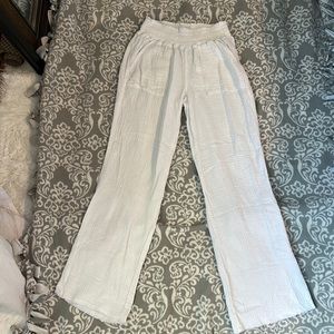 White Wide Leg Flowy Pants